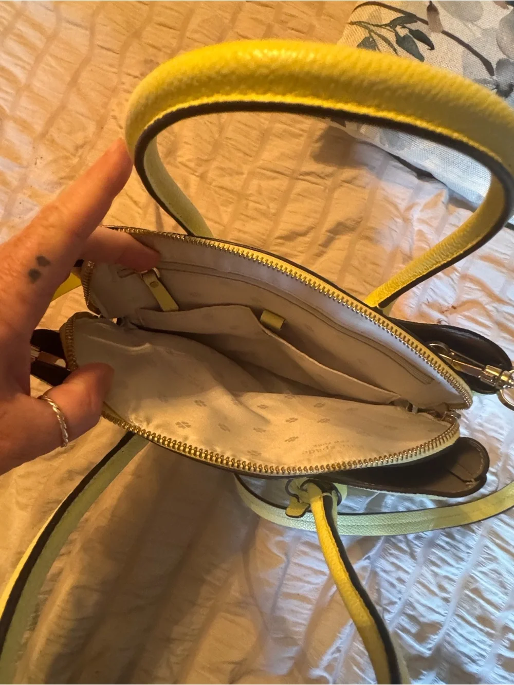 kate spade Lemon Yellow Pebbled Leather Satchel